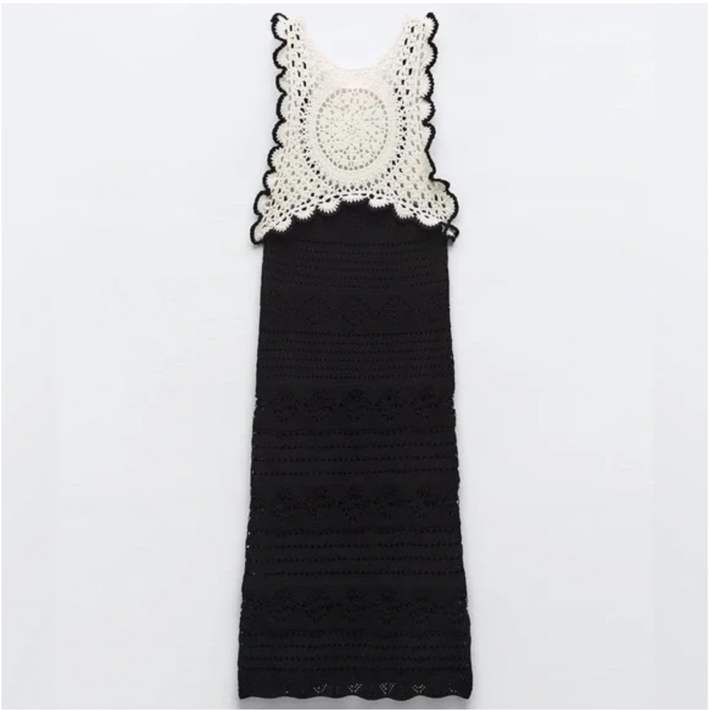 ZARA CONTRAST CHENILLE DRESS